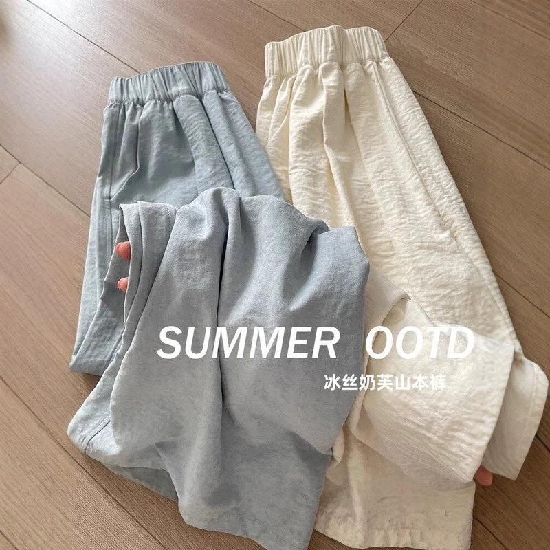 145 Petite Yamamoto-Style Pants for Women, Summer Thin Version, 150 Textured Drape Loose Casual Ice Silk Wide-Leg Pants 145 Petite Yamamoto-Style Pants for Women, Summer Thin Version, 150 Textured Drape Loose Casual Ice Silk Wide-Leg Pants