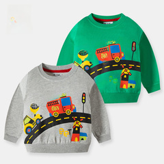 Be Top children's clothing 2024 new autumn children's cartoon crew neck casual knit sweater drop shipping one piece