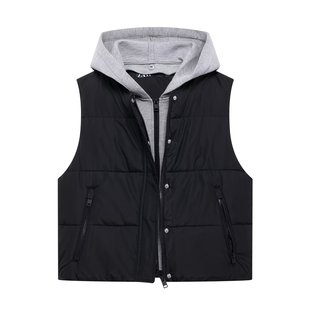 Cross-border AliExpress Amazon foreign trade wholesale European and American women's winter hooded stitching cotton-padded jacket vest vest