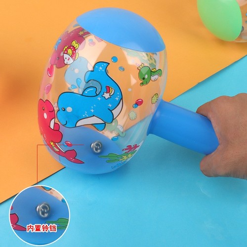Cartoon inflatable hammer small mallet with bell baby kindergarten children's push toy wholesale gift