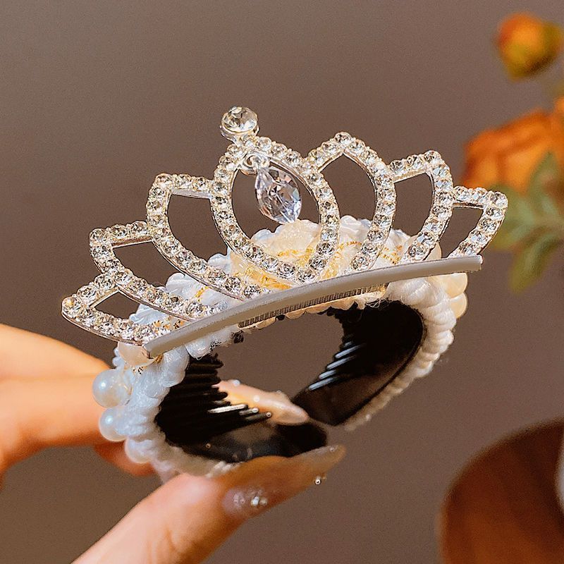 Princesa coronada en fuga Princesa perilla de cabello de niña perilla de cabello de cola de caballo perilla de cabello de niña perilla tarjeta de cabello tocado