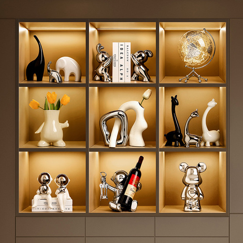 Beihanmei Ceramics Simple Animal Ornaments Living Room TV Cabinet Porch Entrance Wine Cabinet Home Decorations Carefully Selected Decorations