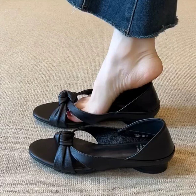 2026 Summer Fashion Sandals Black Brown Twist Knot Square Toe Low Heel Fashion Sandals 2026 Summer Fashion Sandals Black Brown Twist Knot Square Toe Low Heel Fashion Sandals