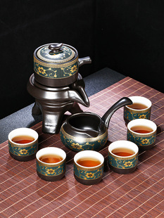 Lazy Tea Set Set Household Tea Drinking Anti-Scalding Teapot Ceramic Kung Fu Tea Cup Stone Grinding Semi-Automatic Tea Making Artifact