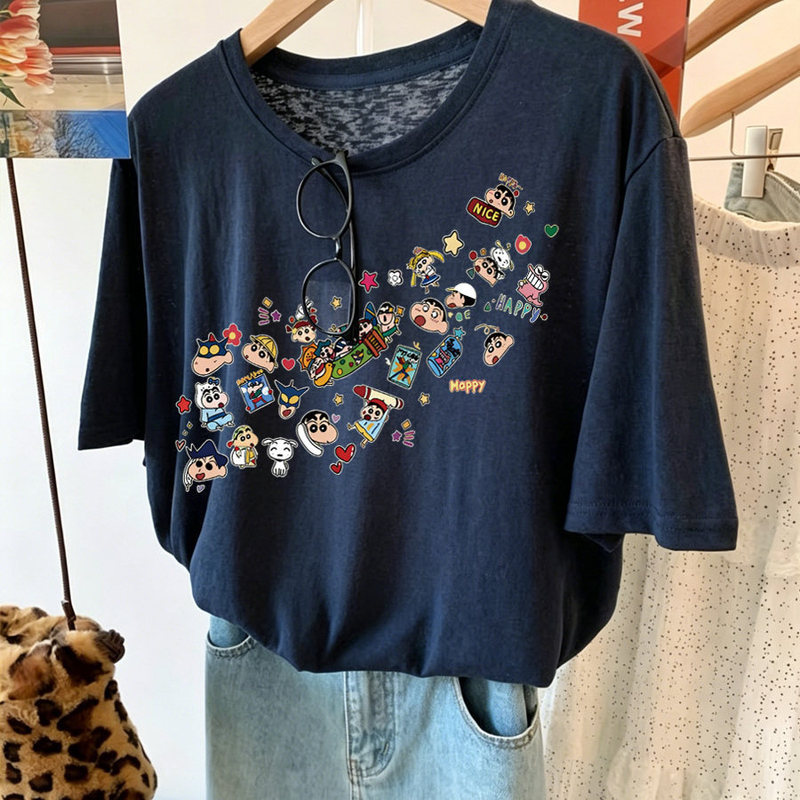 2026 Summer Cool Snowflake Cotton Thin Loose Casual Oversized Breathable Simple Short Sleeve T-Shirt Women's Top 2026 Summer Cool Snowflake Cotton Thin Loose Casual Oversized Breathable Simple Short Sleeve T-Shirt Women's Top