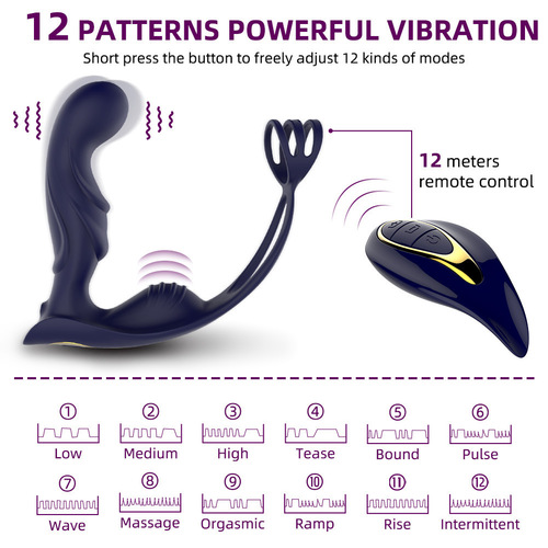 Blue Warrior Prostate Massager Male Masturbator Anal Plug Trainer Wearable Sex Toys Foreign Trade Export