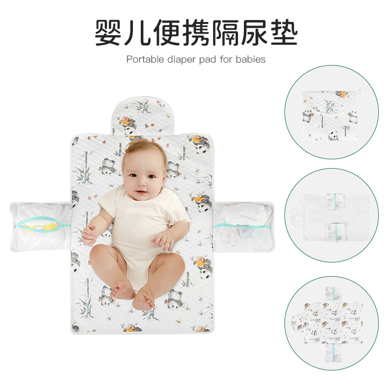 Newborn Baby Cotton Diaphragm Pad Waterproof Breathable Towel Cloth Four Seasons Portable Out Folding Portable Storage