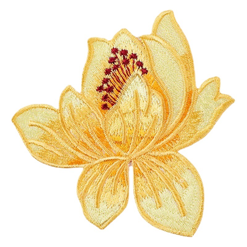 Qishao nuevo Amazon mariposa flor bordado tela parche ropa bolsa parche abeja ordenador bordado Zhang Zai