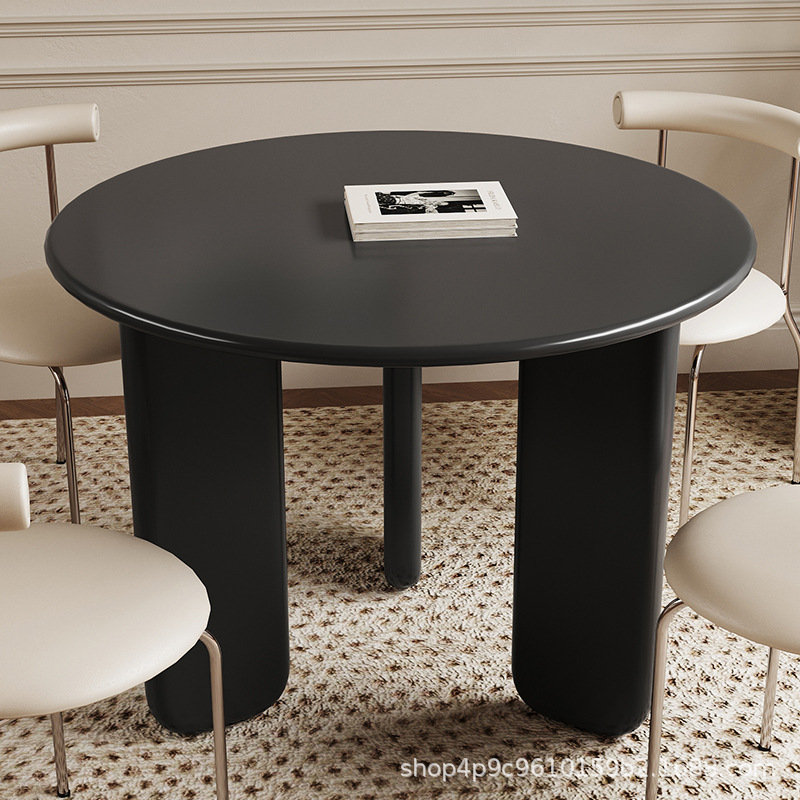 Mesa de comedor redonda nórdica muy simple y moderna comedor casero famoso en línea pequeño estilo de casa crema sensación de atmósfera mesa casual