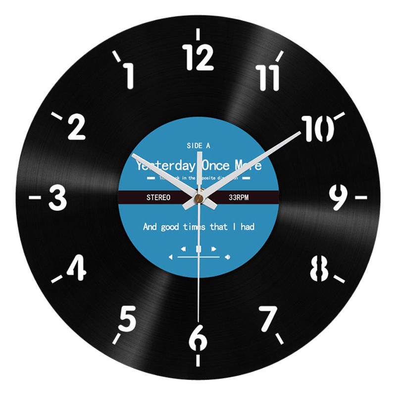 Paso en el nuevo reloj de dirección inversa vinilo vintage Reloj de pared creativo decorativo Reloj de pared reverso Reloj de pared personalizado