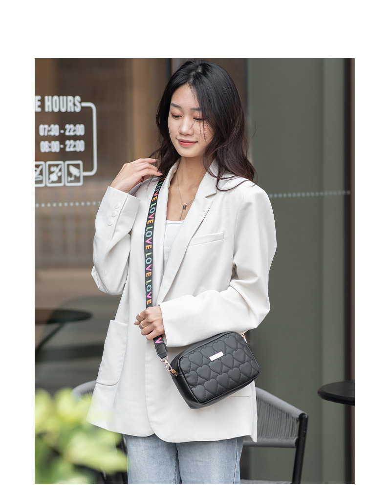 262g Weight Synthetic Leather Lining Material Zipper Closure Type Women's Medium Pu Leather Heart Shape Solid Color Basic Square Zipper Shoulder Bag Crossbody Bag Square Bag