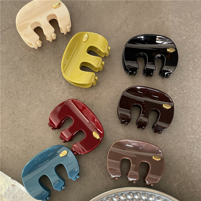 38g Weight Hair Claws Hair Accessories Type 1 Piece Quantity Holiday, Daily Occasion Plastic Material Solid Color Pattern All Seasons Season Women's Gender Vintage Style, Simple Style Style Vintage Style Simple Style Women's Solid Color Plastic Hair Claws 2