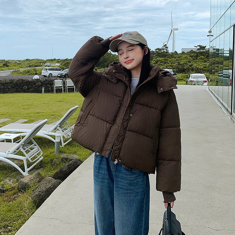 2026 여성 겨울 숏패딩 한국 스타일 루즈핏 작은 사이즈 두꺼운 패딩 패션 브레드 패딩 자켓 트렌디