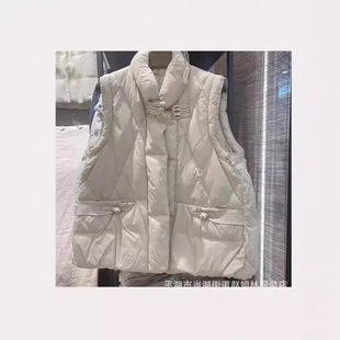 Kong Mi new retro literary warm loose down jacket women's waistcoat waistcoat factory direct wholesale