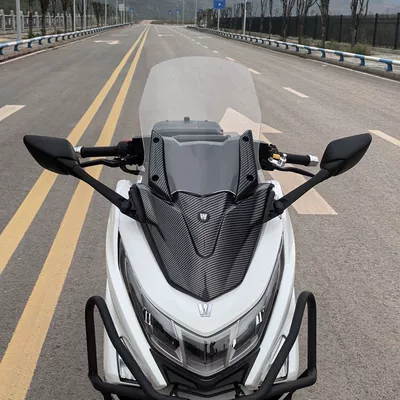Motorcycle front windshield – Suitable for 2024 Haojue - water-transfer-mask-transparent-38cm-windshield-base-rearview-mirror