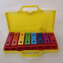 奥尔夫乐器 打击乐器 幼教用品 八音铝板琴 8音块 塑料黄盒8音琴