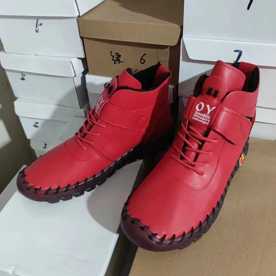 Трансграничная новая независимая станция зимний большой размер внешней торговли женская обувь с липучкой плюшевый теплый внутри короткие сапоги женская обувь