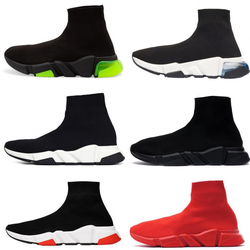 Cross-border sneaker and foreign trade air-cushion shoes for men and women Paris high-top socks shoes knitted boots daddy shoes