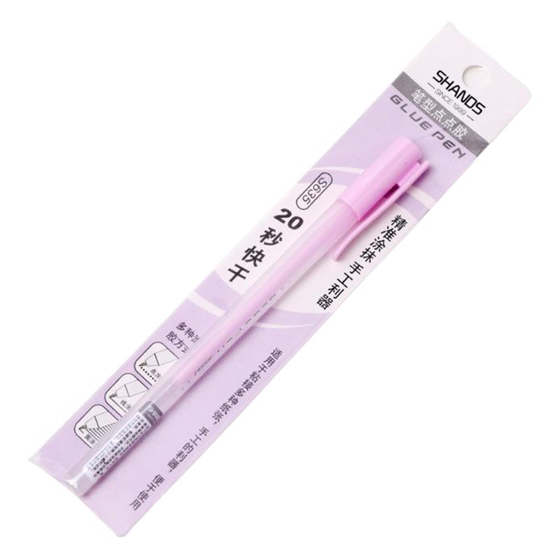 Shanzhi tipo de pluma dispensadora creativa pegamento de color de secado rápido al por mayor para niños DIY hecho a mano pluma dispensadora de diario