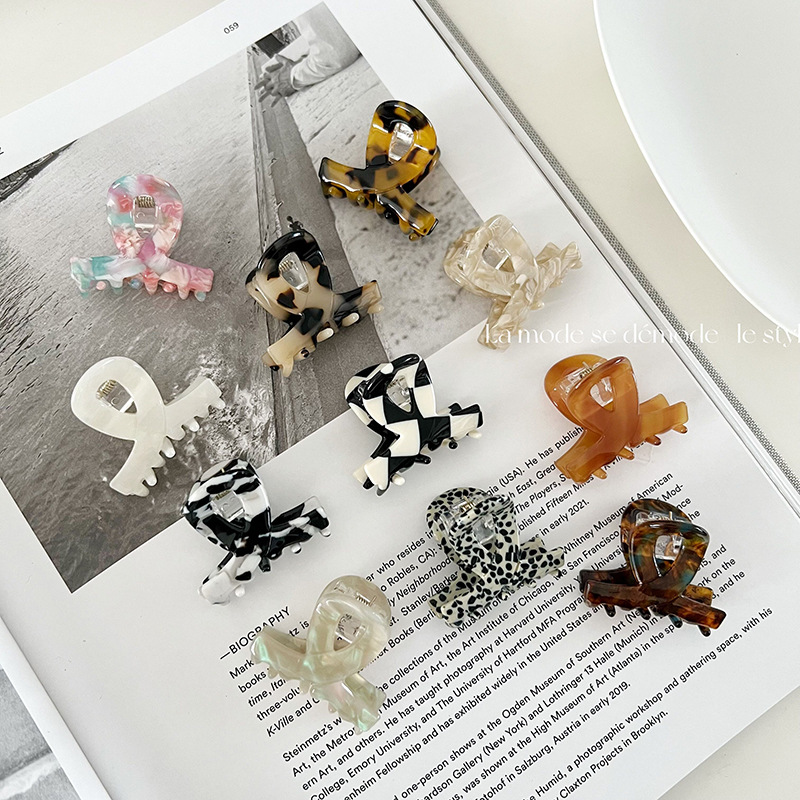 Frangia in acetato di alta qualità, piccola e media dimensione, clip semplice, copricapo con temperamento, forcina per capelli, accessori per capelli con stampa leopardata, clip laterale_voghion.com