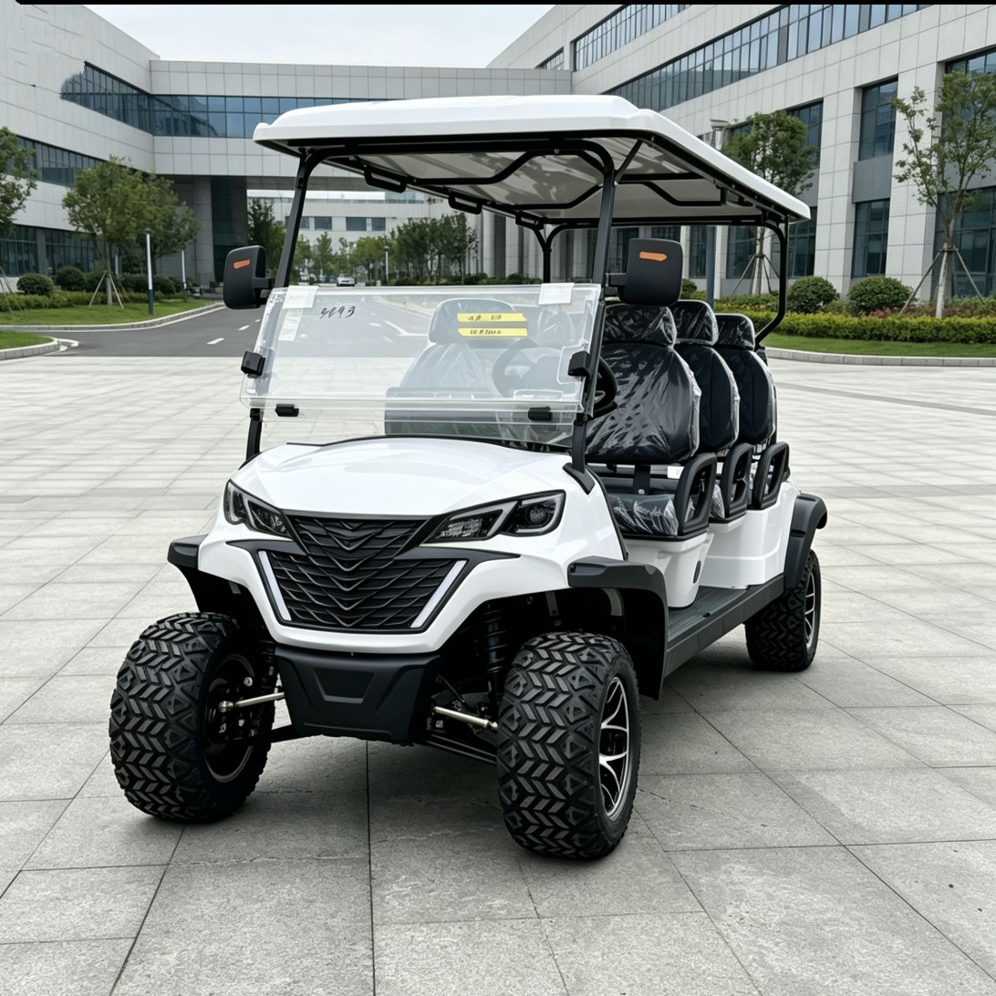 Golf cart with 6 or 8 seats for golf courses, shuttle service, guesthouses, hotels, reception, tourist attractions, electric sightseeing vehicle