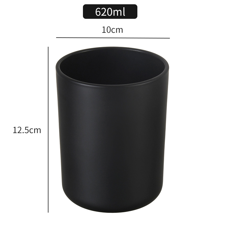 Vaso de vela de vidrio mate esmerilado simple decoración del dormitorio con taza de cera de incienso perfumes transparentes caseros botellas vacías de incienso