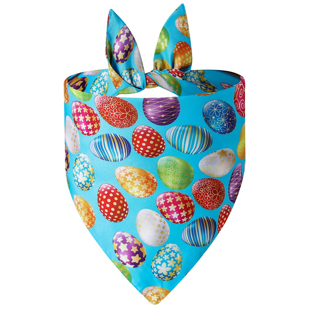 Fábrica transfronteriza Pascua mascota perro triángulo toalla saliva toalla perro bufanda ropa colorido huevo Conejo Pascua