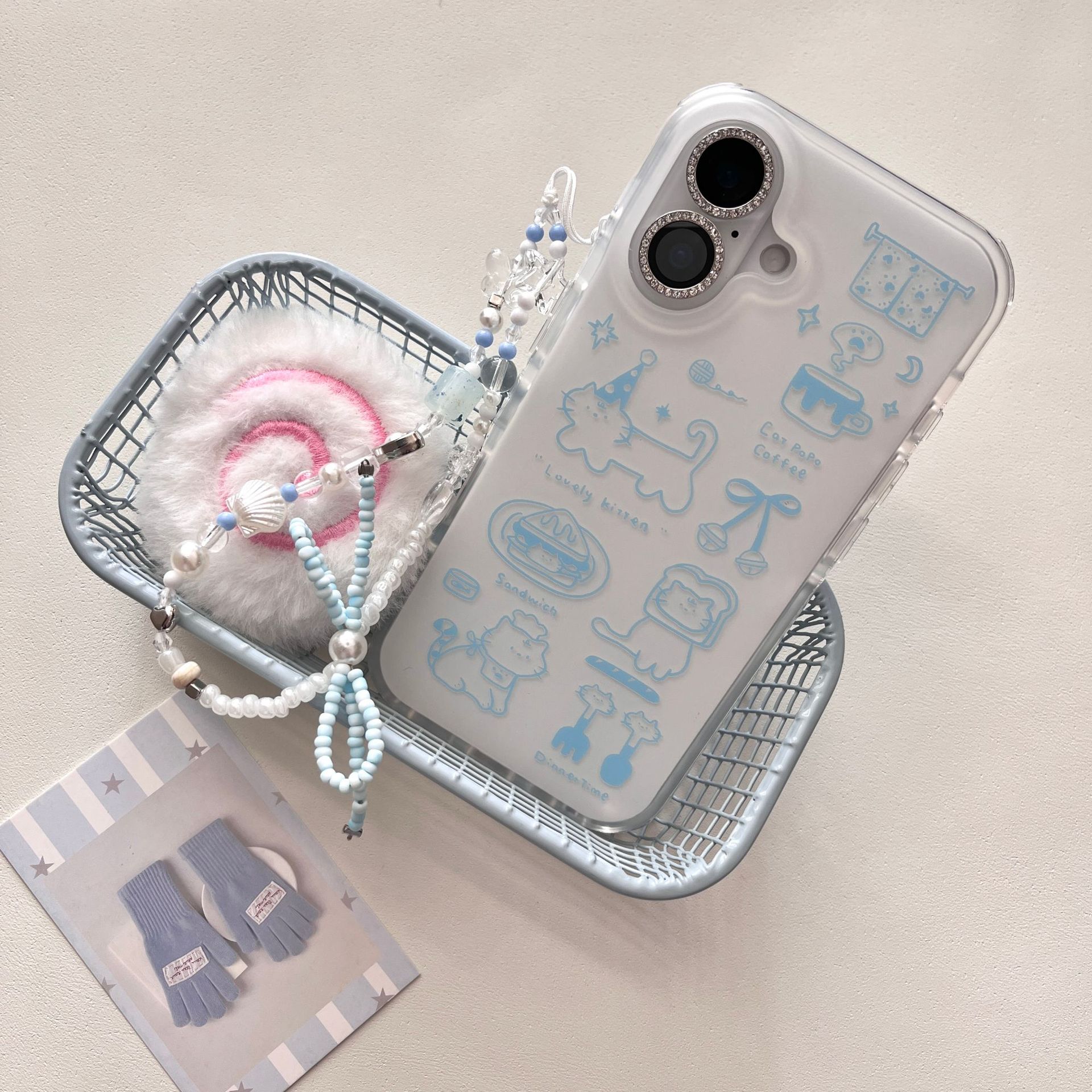 Línea simple pan gato para Apple 16ProMax funda para teléfono 15Pro fresco 14/13 nuevo 15PM