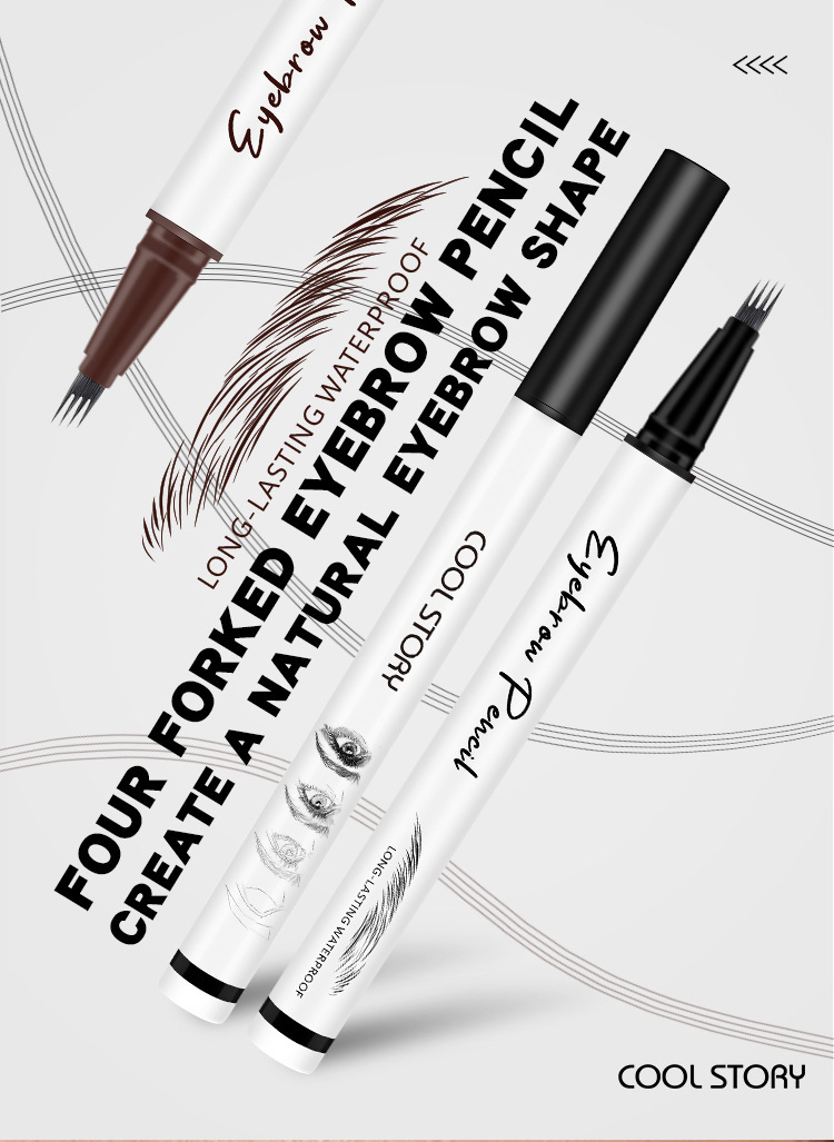 cool story Four-fork Eyebrow Pencil, Wild eyebrow pen, quick-drying, water-resistant, sweat-resistant, each eyebrow distinct Application Scenario