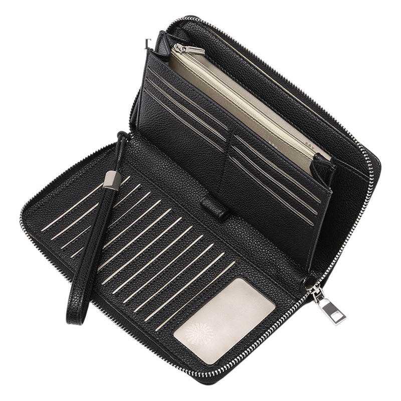 Rfid Anti-Theft Women's Microfiber Leather Wallet, Large Capacity, Long Style, European and American Style, Multi-Card Holder, Wholesale