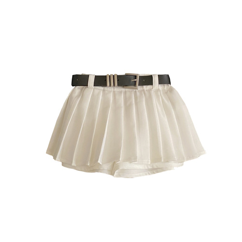 Korean children's clothing  new summer style girls' fashionable knitted sleeveless vest sweet and cool fashion pleated skirt pants suit