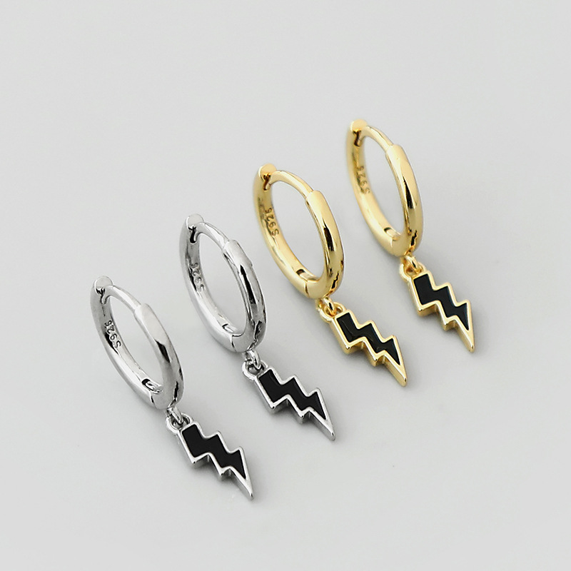 Black Wave Shape Pendant Copper Earrings Wholesale Nihaojewelrypicture2