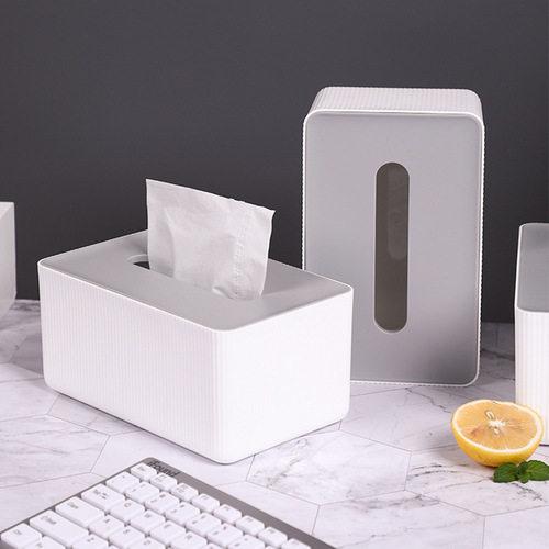 Nordic gray and white tissue box restaurant table storage paper towel office living room coffee table bathroom creative napkin box