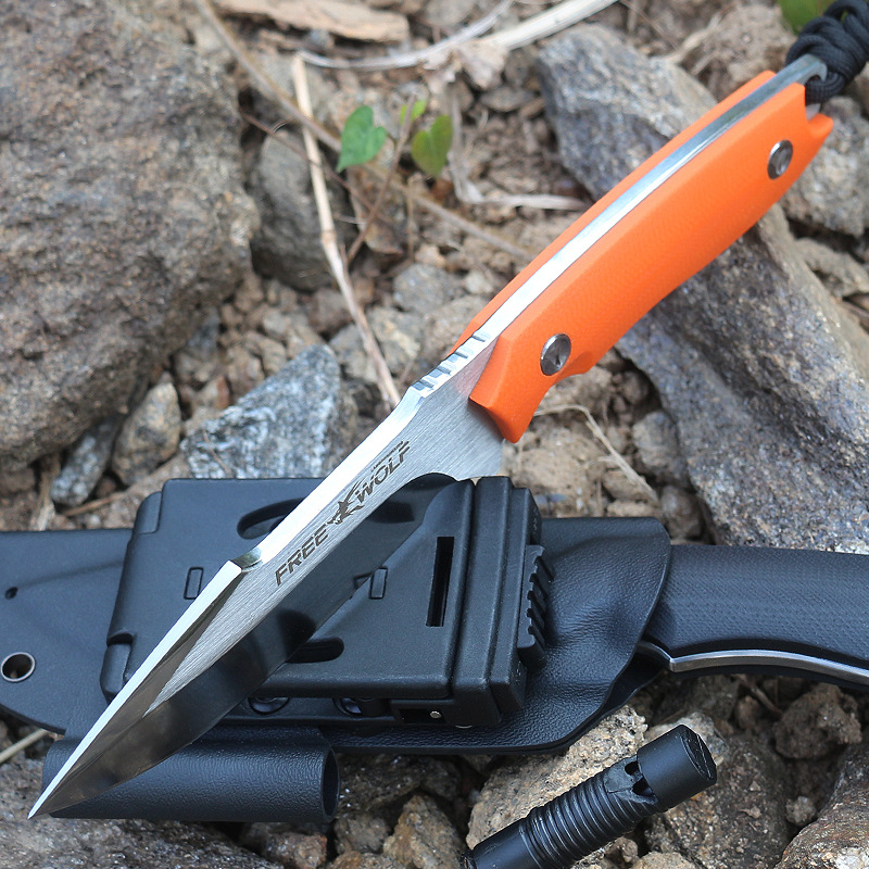 Venta directa de cuchillo recto multifuncional para exteriores, mango G10, cuchillo de autodefensa para acampar, colección para exteriores, cuchillo de fruta, cuchillo recto, cuchillo militar integrado