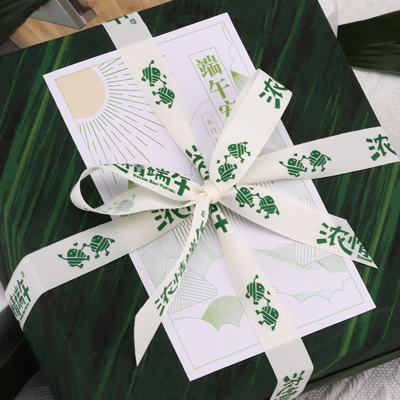 Boat Dragon Boat estampado cinta caja de regalos Zongzi cinta de flores regalos floral embalaje de flores con material de ramo de artesanía diy