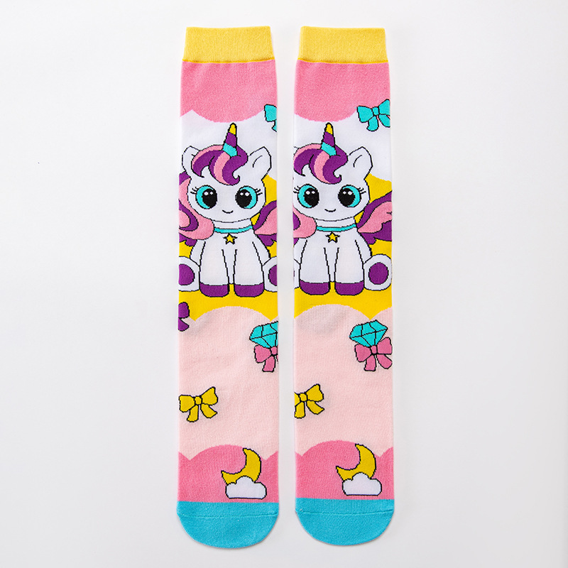 Yellow pink rainbow horse