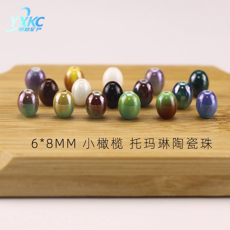 Керамические бусины, товары от производителя, бусины из турмалина оливковой формы, для самостоятельного изготовления украшений, браслетов, ожерелий, рассыпные бусины, для рукоделия