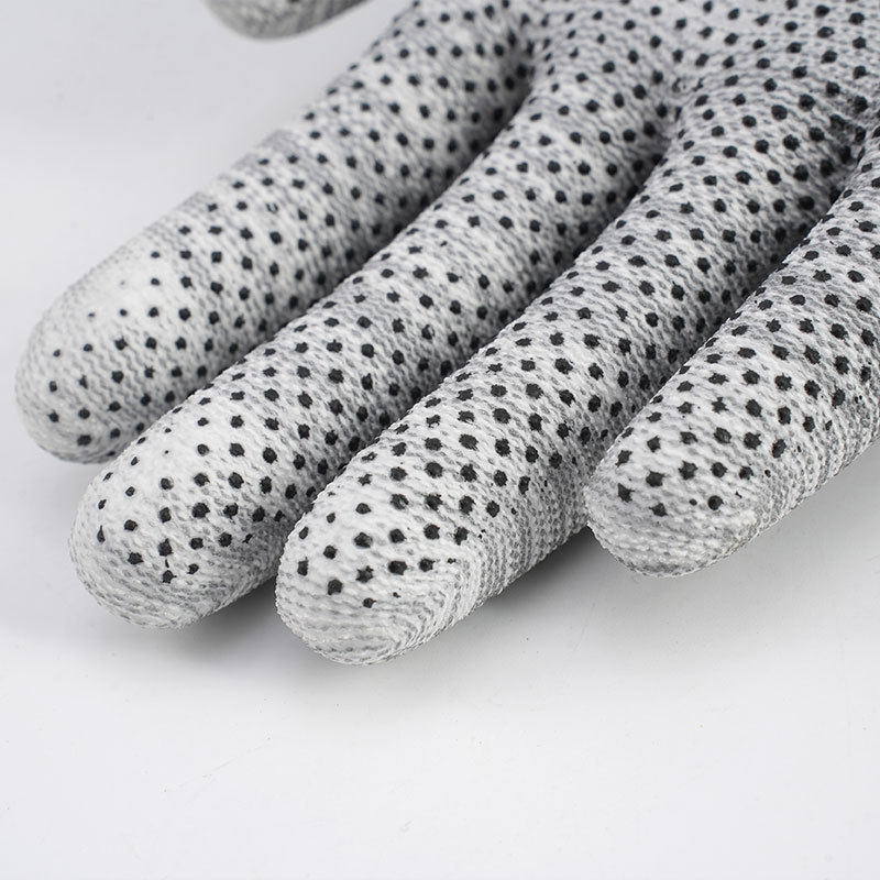 Guantes industriales con revestimiento de PU en la palma, antideslizantes, sin polvo, con revestimiento antiestático, guantes de PU para fábricas de electrónica, guantes de protección laboral