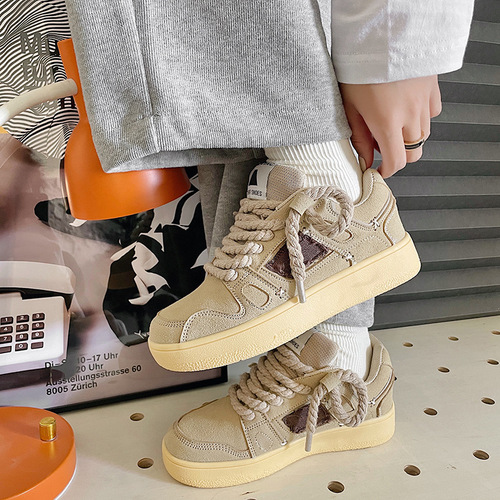 National trend ins style niche trend retro sports shoes men's ulzzang contrast color college thick-soled couple casual sneakers