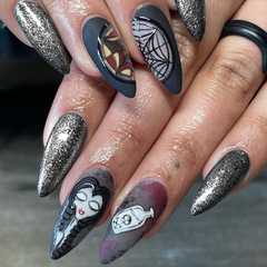Dark Sweet Cool Girl Wearable Nail Art False Nails Halloween Spider Web Dark Matte False Nail Nail Stickers