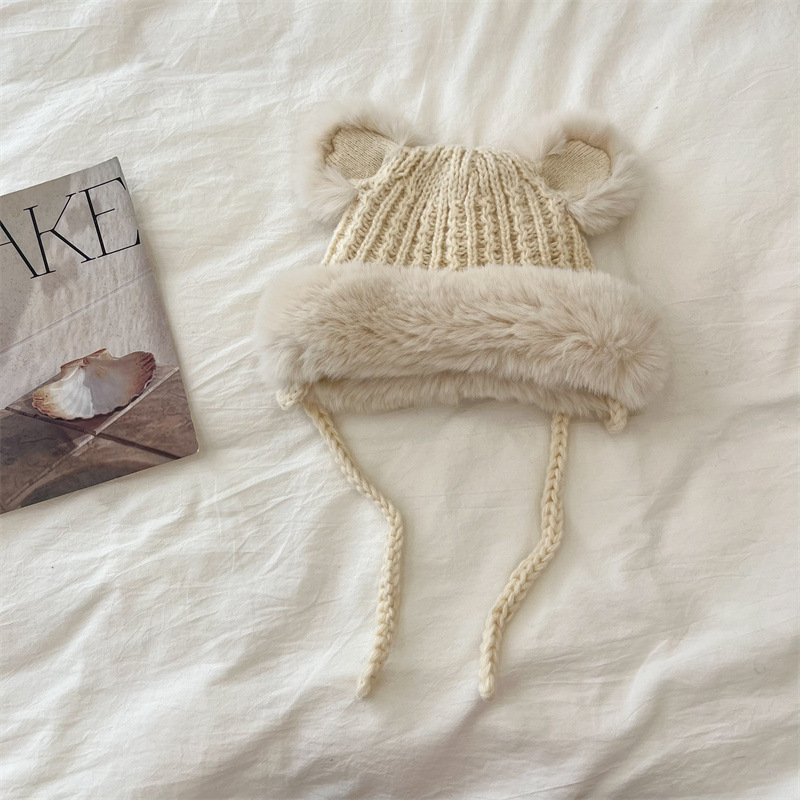 Unisex Children's hats Winter boys and girls ins plus cashmere knitted plush Lei Feng hat ear protection hat_voghion.com