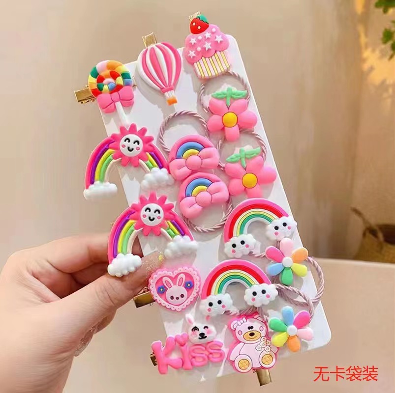 Accesorios para el cabello para niños traje de dibujos animados lindo lazo para el cabello banda de goma cuerda para el cabello horquilla lateral para niñas celebridad de Internet nuevo 2022