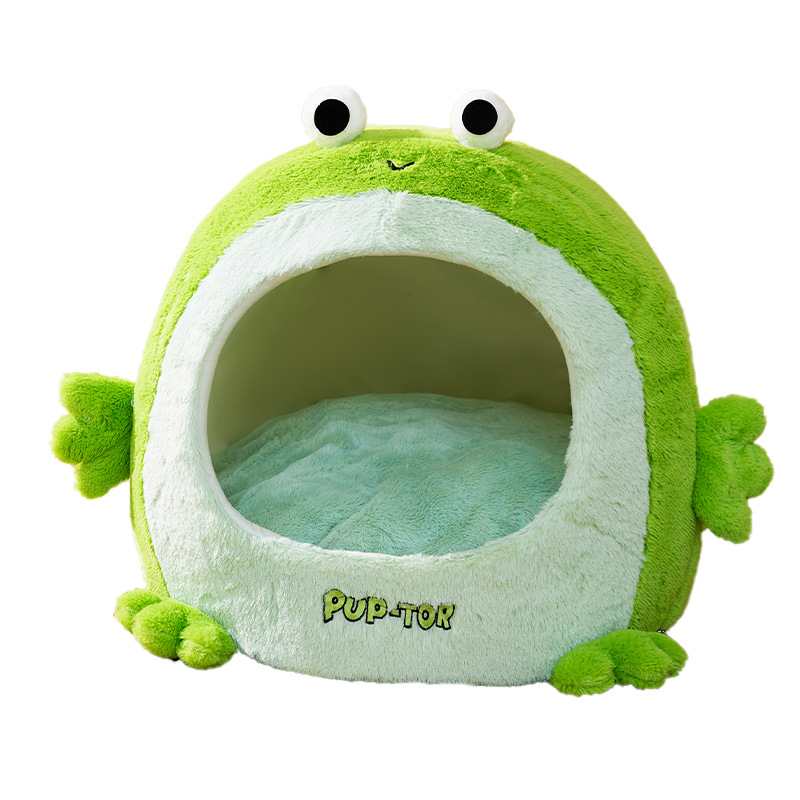 Otoño y invierno gatos extraños lindos dibujos animados ranas gatos nido Teddy perros pequeños perros cálidos a prueba de viento mascotas nido