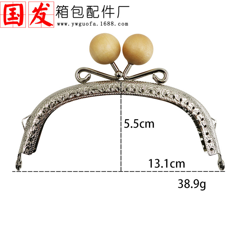 12.5cm de orejas de madera en relieve de arco oro 20MM cabeza de perlas de bobinado [plateada] bolsa de oro