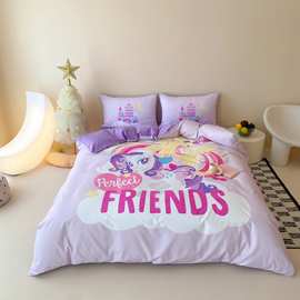 小马宝莉碧琪床上四件套全棉卡通学生宿舍床单人三件套被套床笠