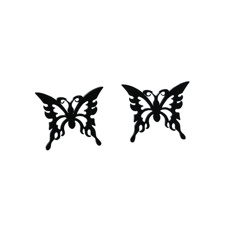 Butterfly Stud Stainless Steel Hollow Stud Earrings display picture 4