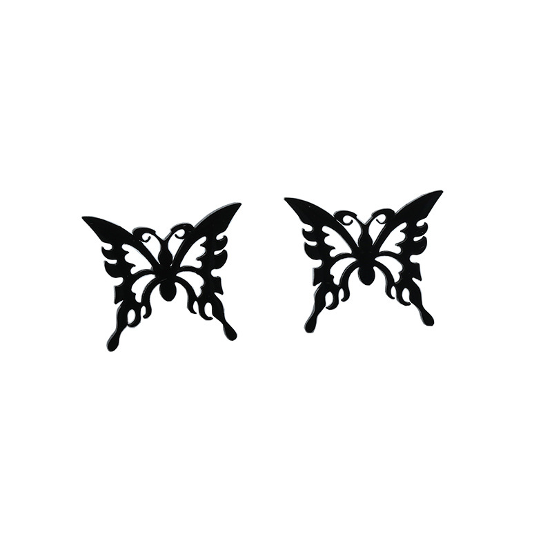 Aretes Huecos De Acero Inoxidable Con Pasador De Mariposa display picture 4