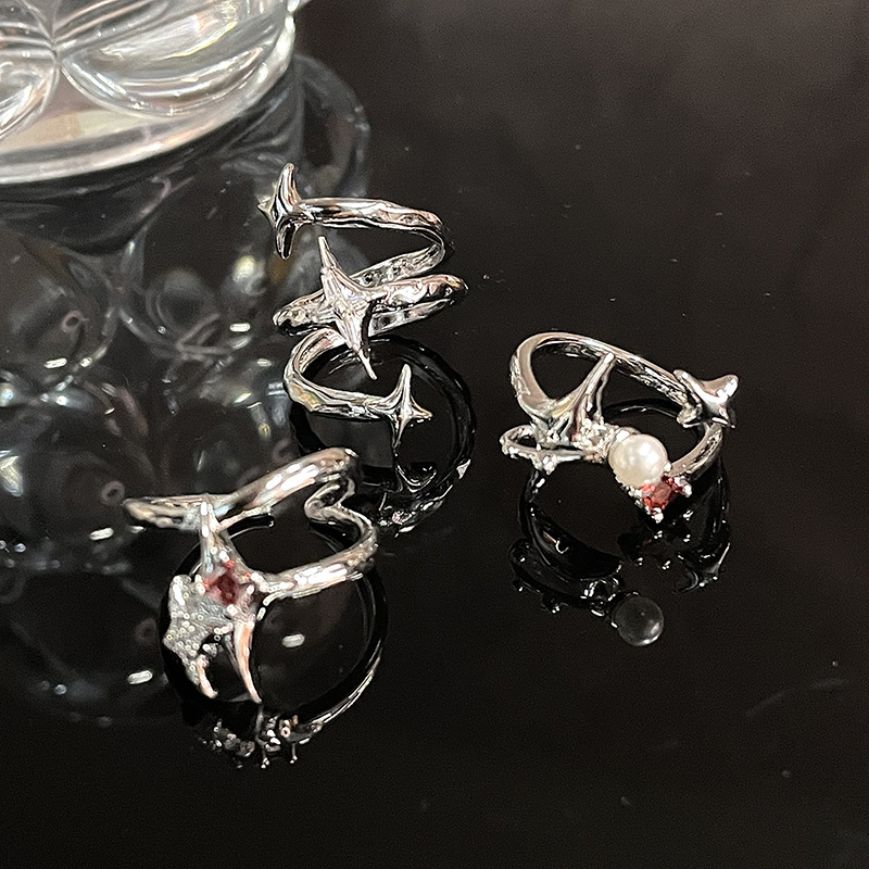 Universo estrella anillo luz femenina lujo francés ZIRCON nicho diseño alto sentido personalidad de la moda 2022 nueva moda