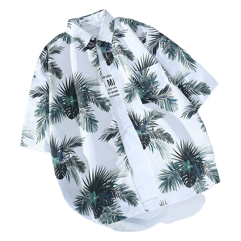 Корейские ретро гавайские рубашки с короткими рукавами для мужчин и женщин, шикарные свободные рубашки в гонконгском стиле для пар, модные красочные рубашки для пляжа и моря