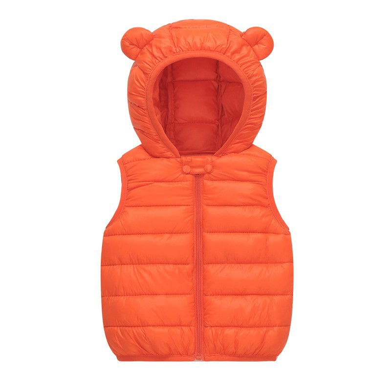 Nuevo Chaleco Infantil con Capucha de Plumón para Otoño e Invierno 2025, Ligero, con Diseño de Orejas